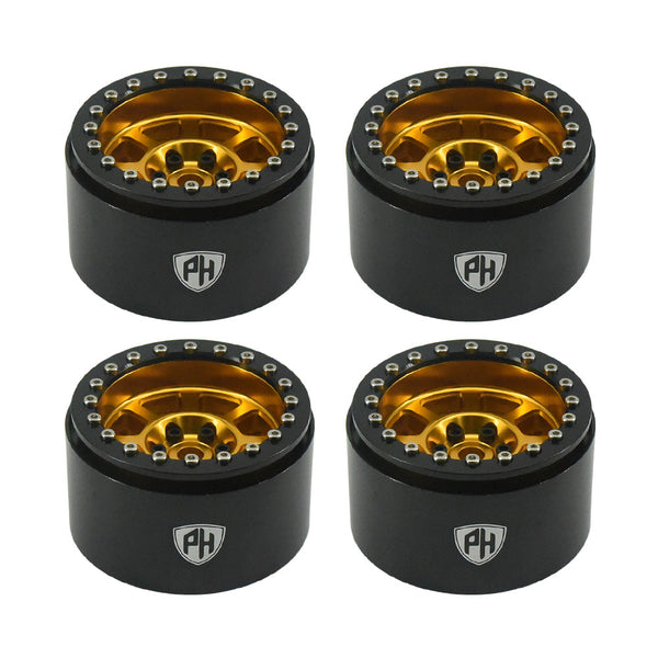 Powerhobby Aluminum 2.2" Beadlock Wheels Gold (4) 1/10 Rock Crawler