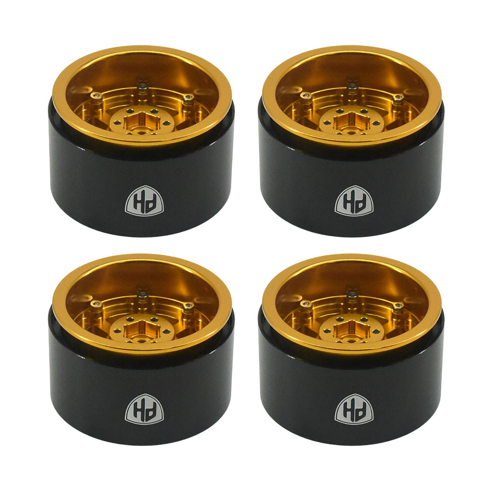 Powerhobby Aluminum 2.2" Beadlock Wheels Gold (4) 1/10 Rock Crawler