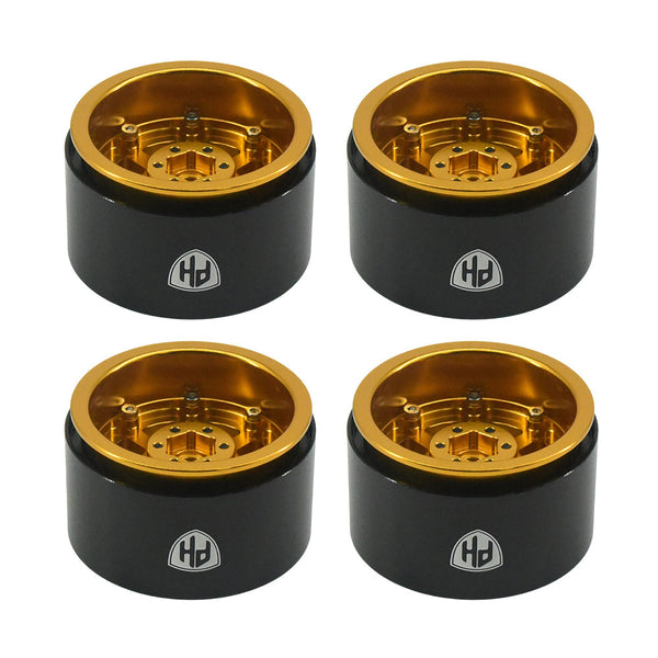 Powerhobby Aluminum 2.2" Beadlock Wheels Gold (4) 1/10 Rock Crawler
