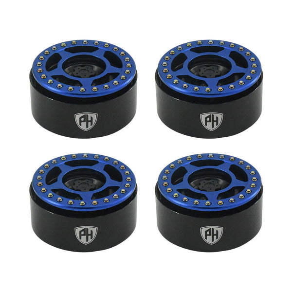 Powerhobby Aluminum 2.2" Beadlock Wheels Blue (4) 1/10 Rock Crawler