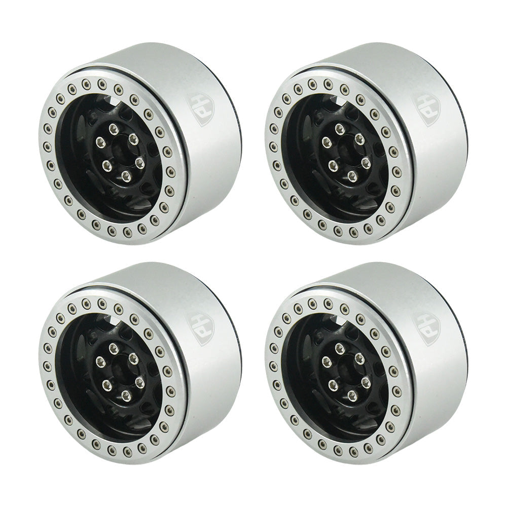 Powerhobby Aluminum 2.2" Beadlock Wheels Black Star (4) 1/10 Rock Crawler