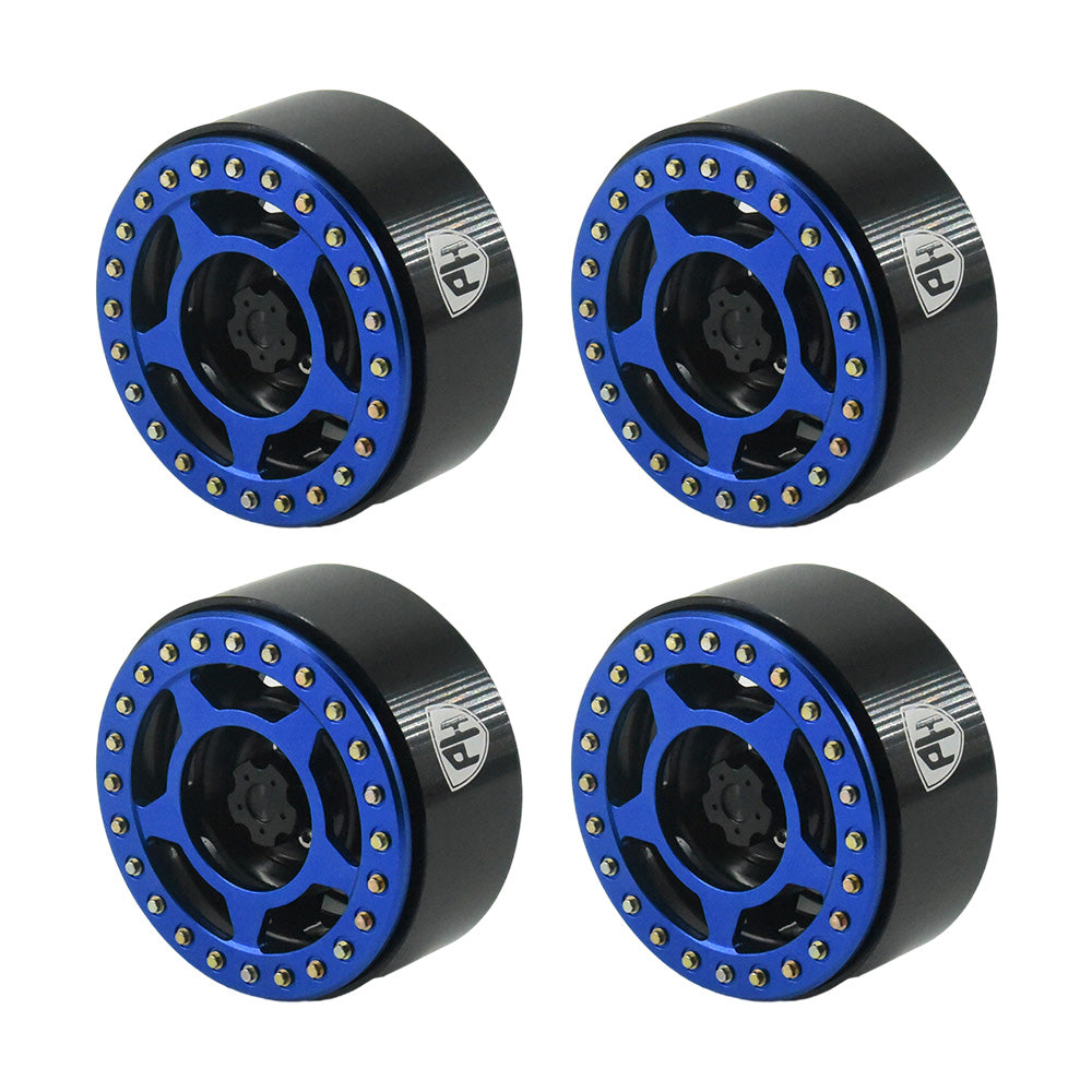 Powerhobby Aluminum 2.2" Beadlock Wheels Blue (4) 1/10 Rock Crawler