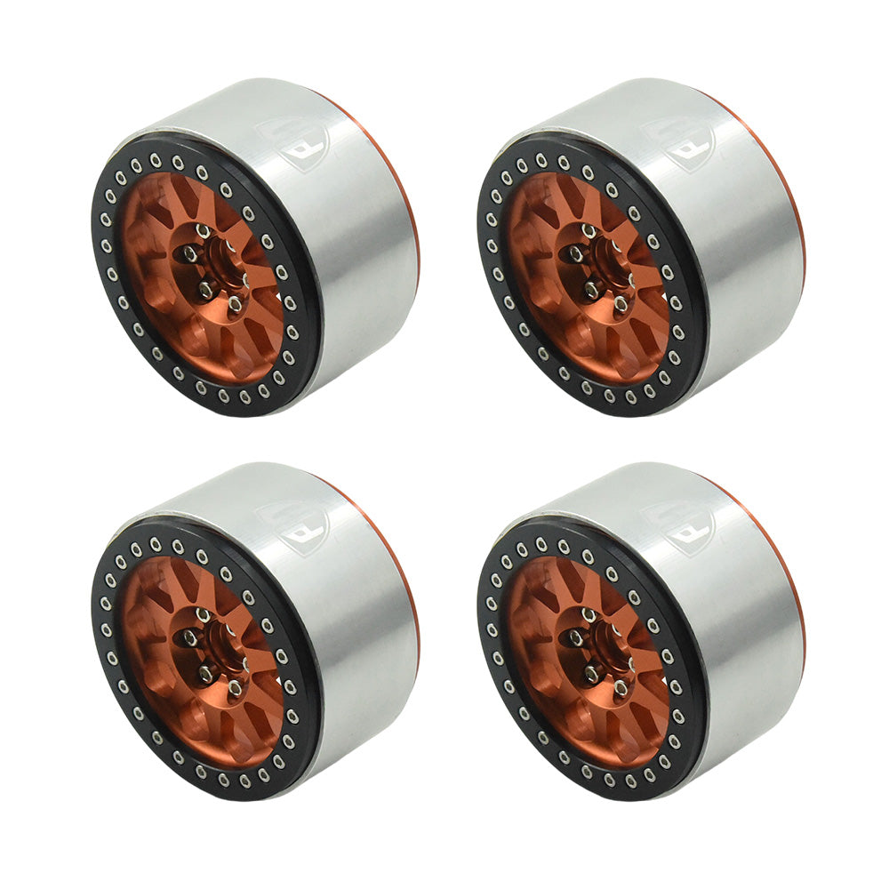 Powerhobby Aluminum 2.2" Beadlock Wheels Orange (4) 1/10 Rock Crawler