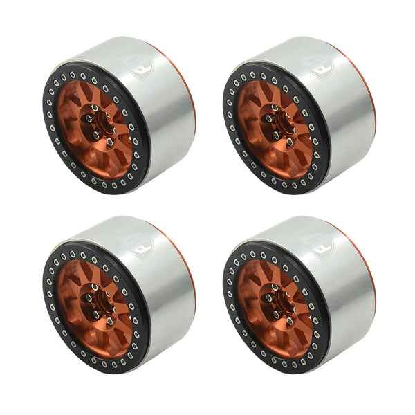 Powerhobby Aluminum 2.2" Beadlock Wheels Orange (4) 1/10 Rock Crawler