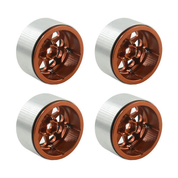 Powerhobby Aluminum 2.2" Beadlock Wheels Orange (4) 1/10 Rock Crawler