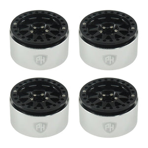 Powerhobby Aluminum 2.2" Beadlock Wheels Black (4) 1/10 Rock Crawler
