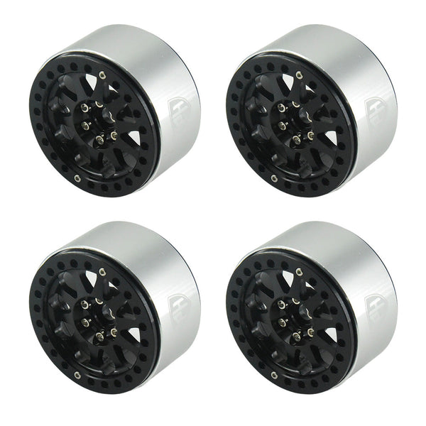 Powerhobby Aluminum 2.2" Beadlock Wheels Black (4) 1/10 Rock Crawler