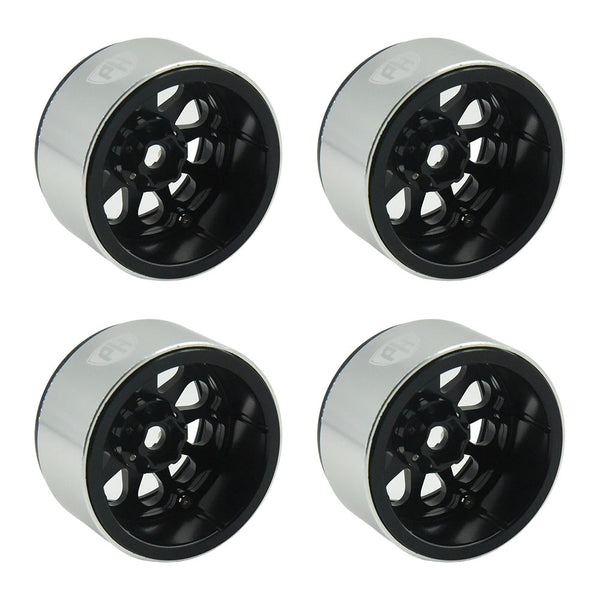 Powerhobby Aluminum 2.2" Beadlock Wheels Black (4) 1/10 Rock Crawler