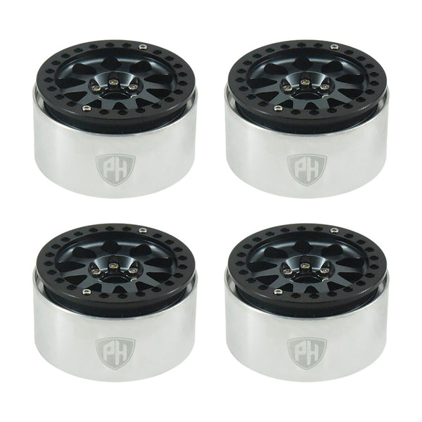 Powerhobby Aluminum 2.2" Beadlock Wheels Grey (4) 1/10 Rock Crawler