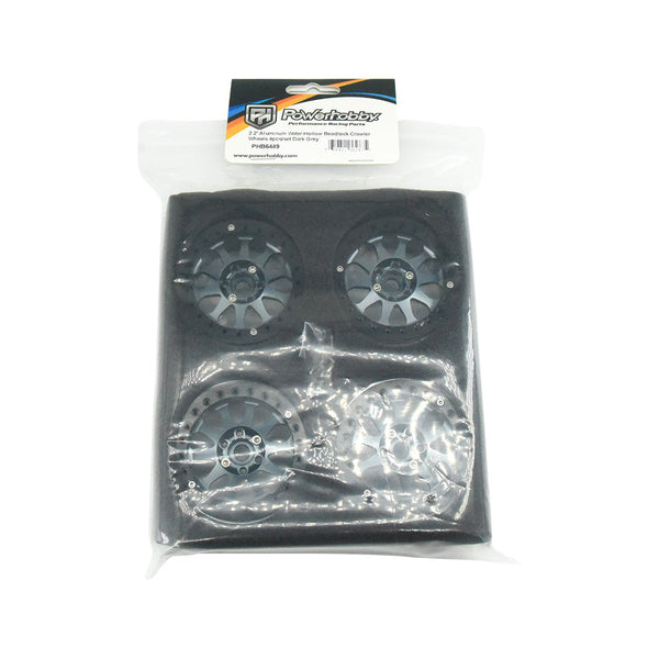 Powerhobby Aluminum 2.2" Beadlock Wheels Grey (4) 1/10 Rock Crawler