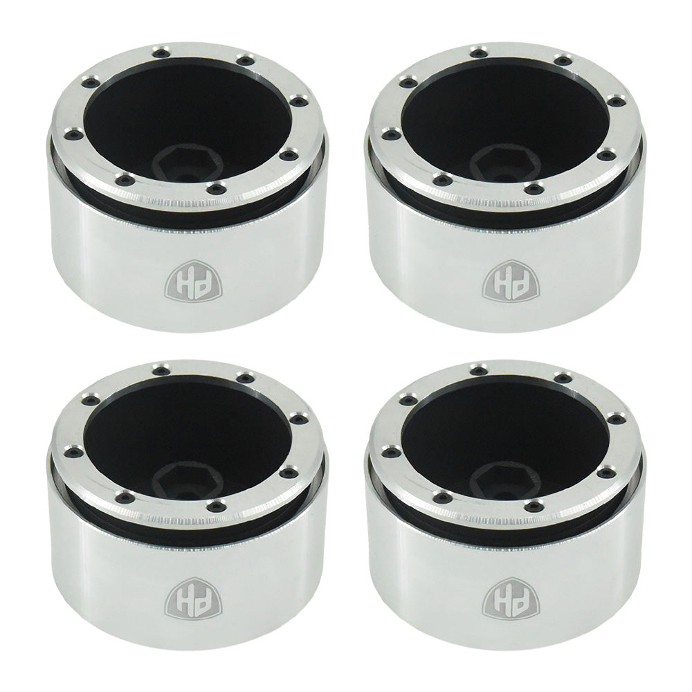 Powerhobby Aluminum 2.2" Beadlock Wheels Black / Silver (4) 1/10 Rock Crawler