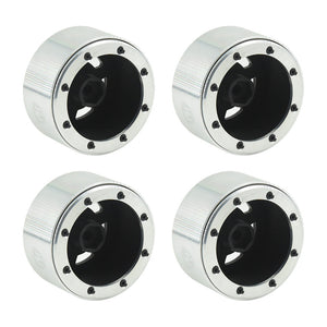 Powerhobby Aluminum 2.2" Beadlock Wheels Black / Silver (4) 1/10 Rock Crawler