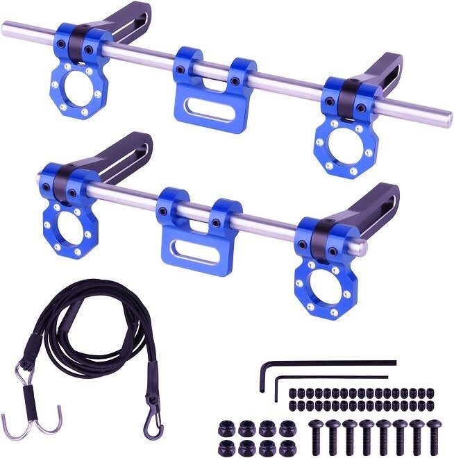 Powerhobby Aluminum Adjustable Front Rear Fairlead Bumpers 1/10 Rock Crawler Blue