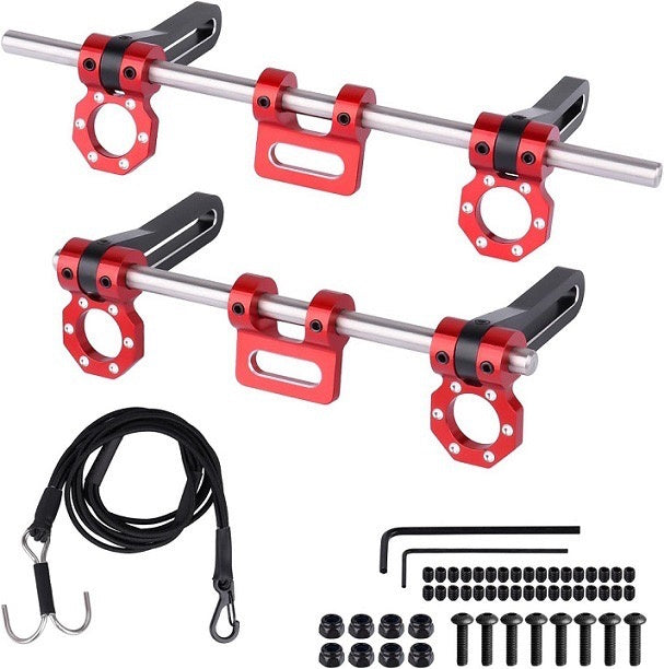 Powerhobby Aluminum Adjustable Front Rear Fairlead Bumpers 1/10 Rock Crawler Red
