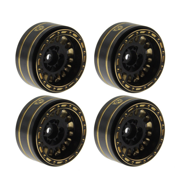 Powerhobby 1.2" Brass Beadlock Wheels (4) 1/18 / 1/24 Rock Crawler