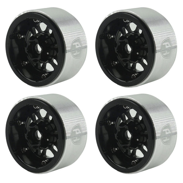 Powerhobby 1.9" 10MM Offset Aluminum Wheels Black (4) 1/10 Crawler
