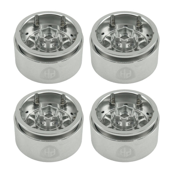 Powerhobby 1.9" 10MM Offset Aluminum Wheels Silver (4) 1/10 Crawler