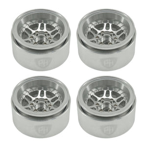 Powerhobby 1.9" 10MM Offset Aluminum Wheels Silver (4) 1/10 Crawler