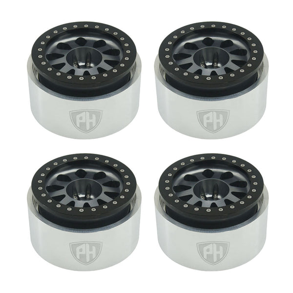 Powerhobby Axial SCX6 2.9” Aluminum Bead lock Wheels Rims (4) Grey