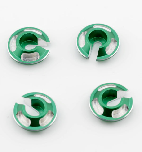 Powerhobby Aluminum Shock Spring Retainers Green (4) MST 2.5
