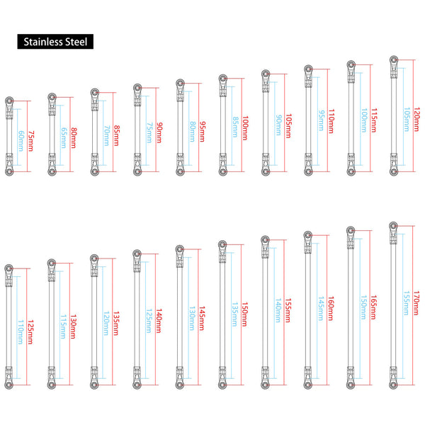 Powerhobby Stainless Steel 60MM Links w Straight / Angled Links (2) Axial SCX10