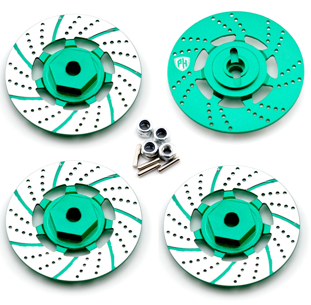 Powerhobby Aluminum Brake Disc Wheel Hubs Green MST RMX 2.5