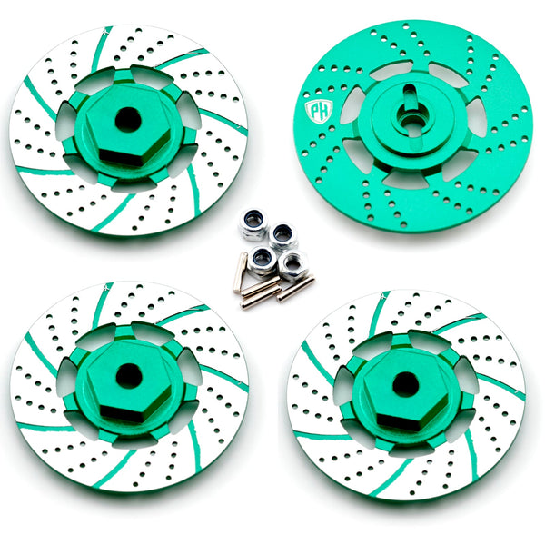 Powerhobby Aluminum Brake Disc Wheel Hubs Green MST RMX 2.5