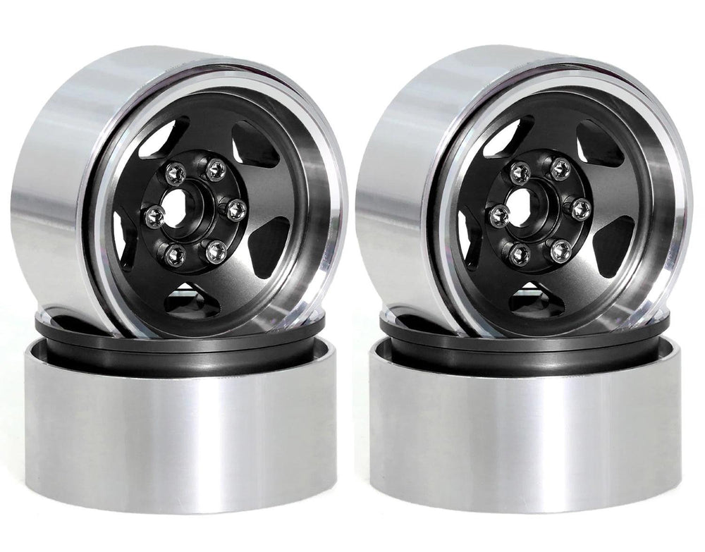 PowerHobby 2.2" Aluminum Wheels Black (4) 1/10 Rock Crawler