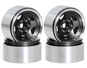 PowerHobby 2.2" Aluminum Wheels Black (4) 1/10 Rock Crawler