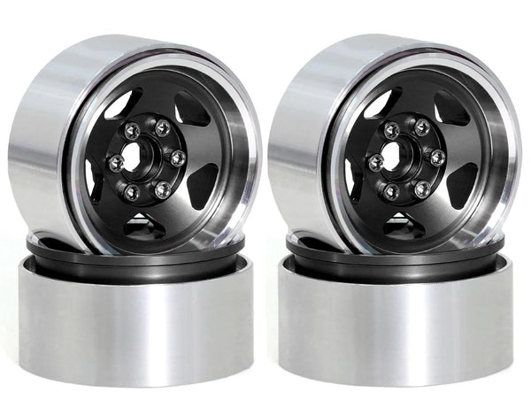 PowerHobby 2.2" Aluminum Wheels Black (4) 1/10 Rock Crawler