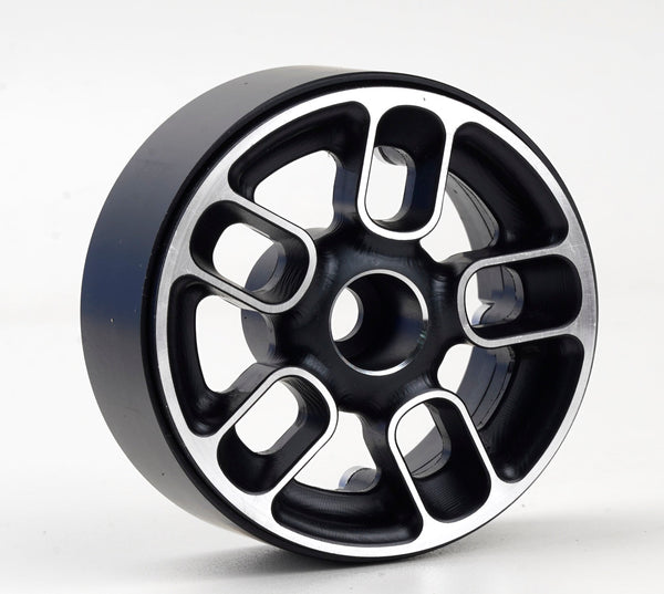 Powerhobby 1.9" Aluminum Beadlock Wheels (4) Black 1/0 Rock Crawler