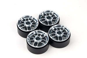 Powerhobby 1.9" Aluminum Beadlock Wheels (4) Silver 1/0 Rock Crawler