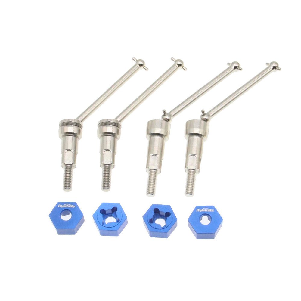 Powerhobby Front & Rear CVD Axles Drive Shafts Silver Arrma Grom Mojave / Losi Nascar