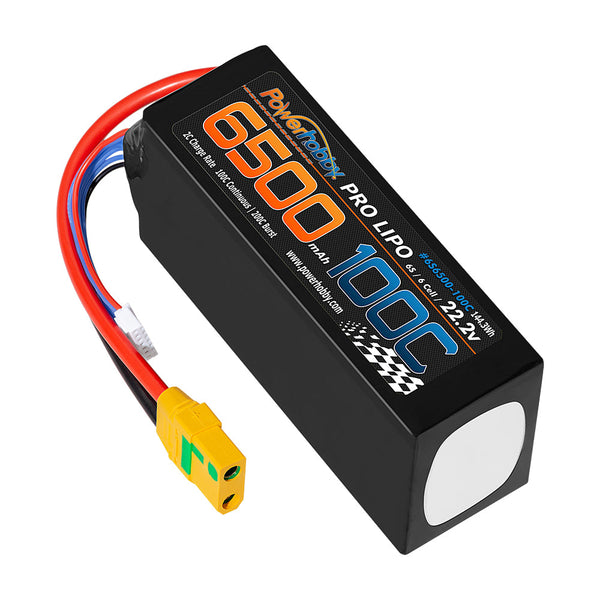 Powerhobby 6S 22.2V 6500mah 100c Lipo Battery w XT90 Plug