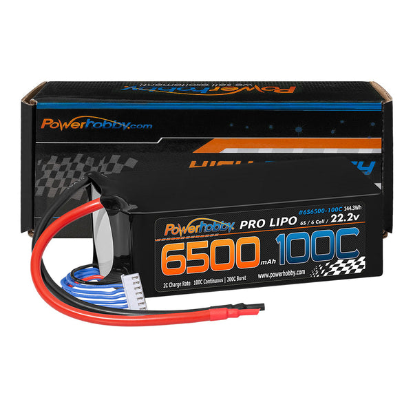 Powerhobby 6S 22.2V 6500mAh 100C Lipo Battery Soft Case 6-Cell