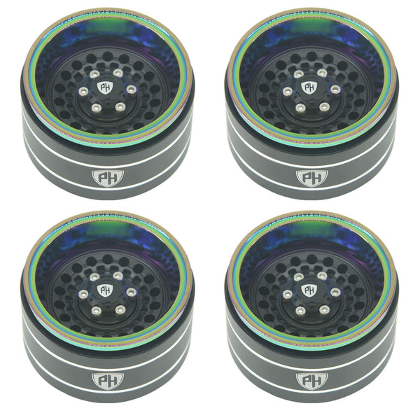 Powerhobby 1.9" Aluminum Wheels Black (4) 1/10 Rock Crawler