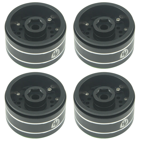Powerhobby 1.9" Aluminum Wheels Black (4) 1/10 Rock Crawler