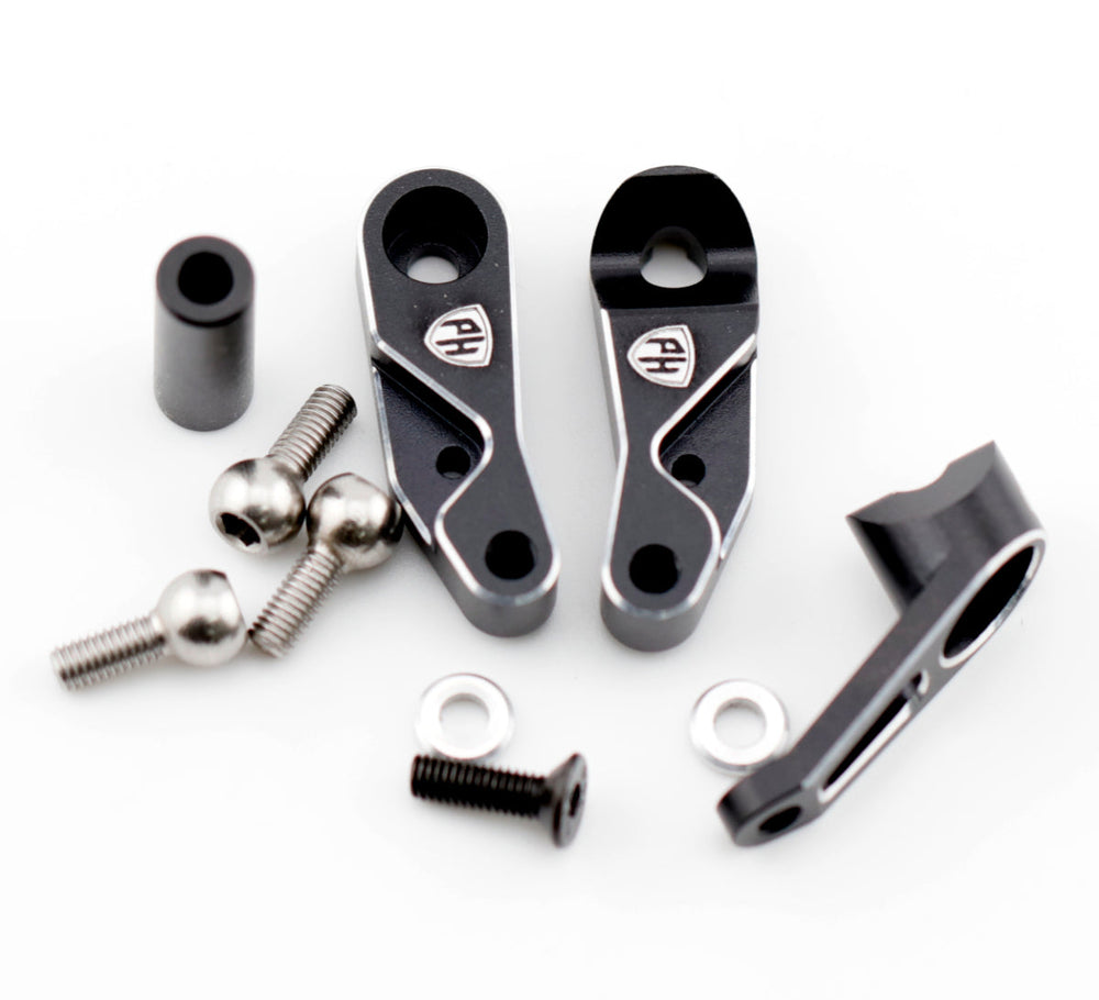 Powerhobby Aluminum Servo Saver Bellcrank Black Kyosho Fazer MK2 / Mad Van VE