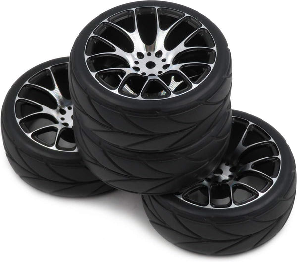 Powerhobby Aluminum On Road Tires / Wheels (4) 1/10 Car 12MM