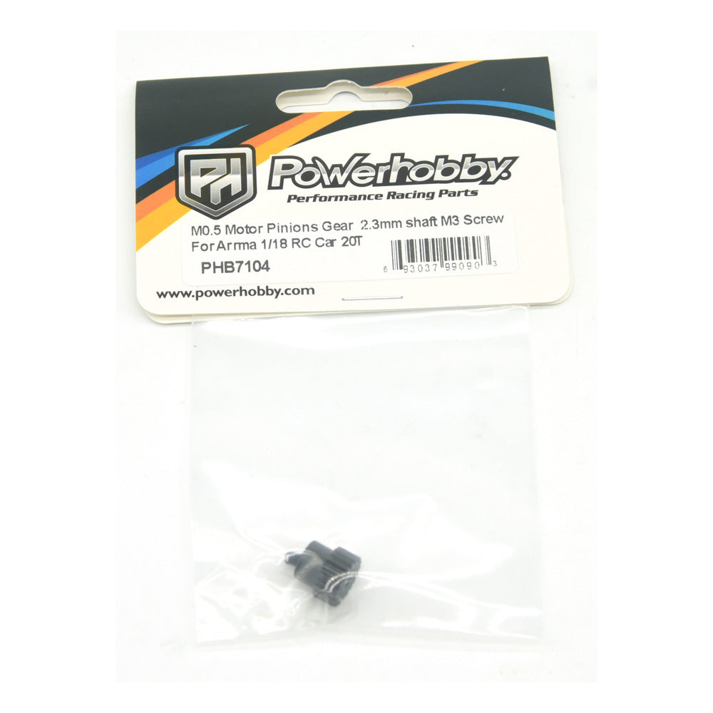 Powerhobby Mod 0.5 2.3mm Bore 20T Pinion Gear Fits Arrma Grom