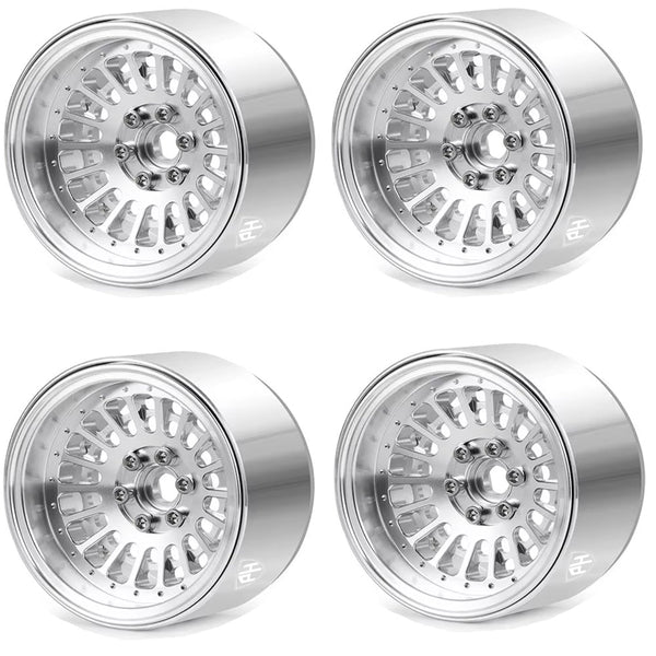 Powerhobby Aluminum 2.2" Beadlock Wheels Silver (4) 1/10 Rock Crawler