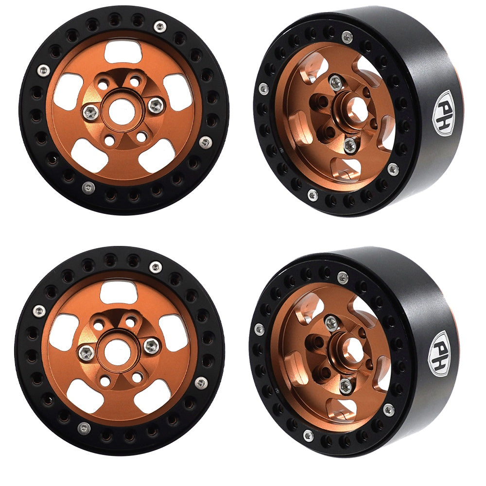 Powerhobby Aluminum 1.9" Beadlock Wheels Copper (4) 1/10 Rock Crawler