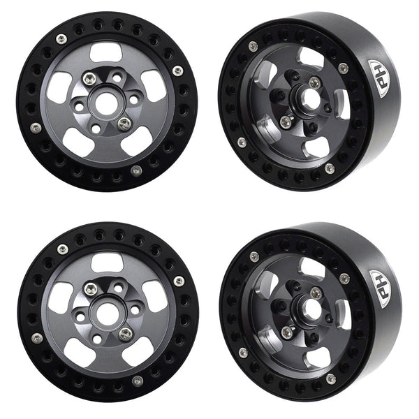 Powerhobby Aluminum 1.9" Beadlock Wheels Grey (4) 1/10 Rock Crawler