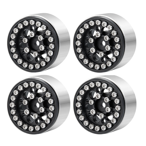 Powerhobby 1.0" Beadlock Wheels Black (4) 1/24 Rock Crawler