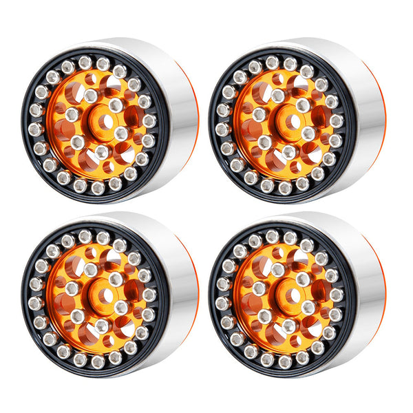 Powerhobby 1.0" Beadlock Wheels Orange (4) 1/24 Rock Crawler
