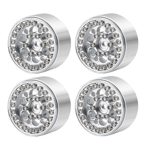 Powerhobby 1.0" Beadlock Wheels Silver (4) 1/24 Rock Crawler