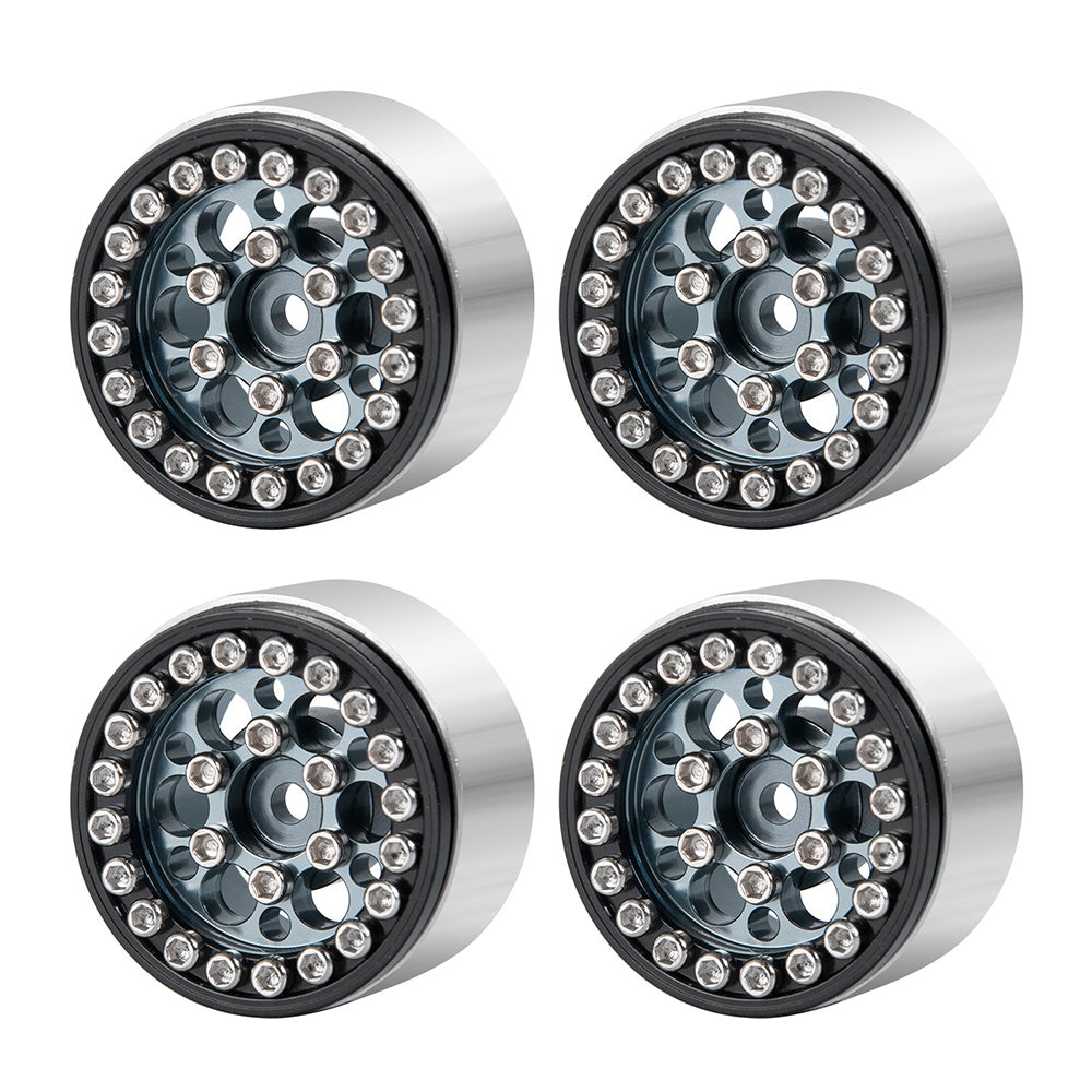 Powerhobby 1.0" Beadlock Wheels Titanium (4) 1/24 Rock Crawler