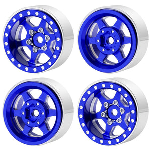 Powerhobby 1.0" Beadlock Wheels Blue (4) 1/24 Rock Crawler