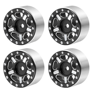 Powerhobby 1.0" Beadlock Wheels Black (4) 1/24 Rock Crawler