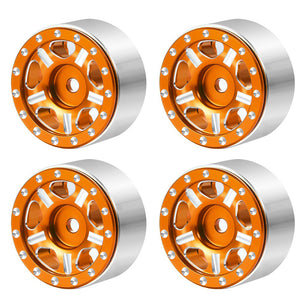 Powerhobby 1.0" Beadlock Wheels Orange (4) 1/24 Rock Crawler